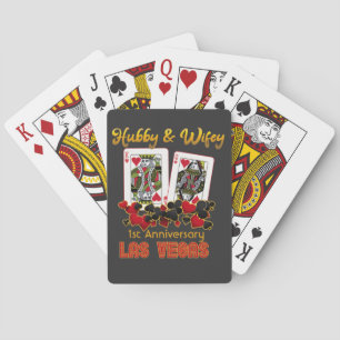 Las Vegas Hubby Wifey Wedding Anniversary   Playing Cards
