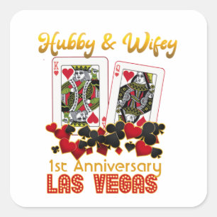 Las Vegas Hubby Wifey Wedding Anniversary Square Sticker