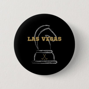 Las Vegas Ice Hockey Sports Team Golden Novelty At 6 Cm Round Badge