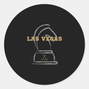 Las Vegas Ice Hockey Sports Team Golden Novelty At Classic Round Sticker