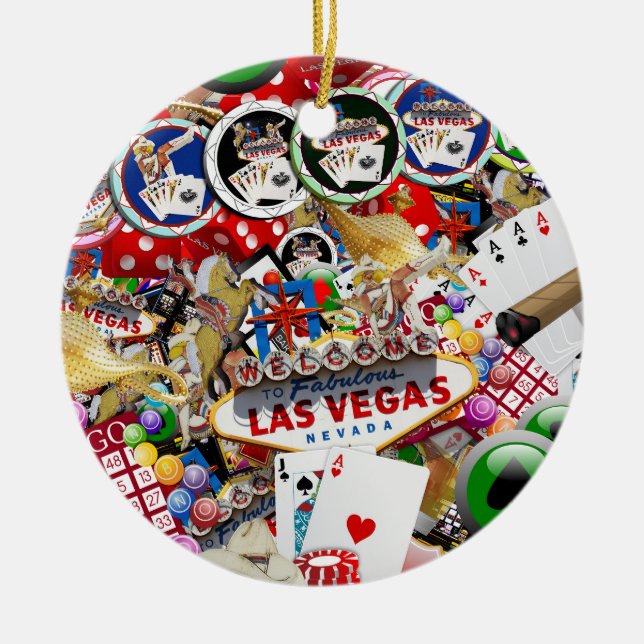Las Vegas Icons Add-a-Photo  Ceramic Tree Decoration (Front)