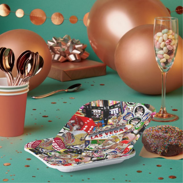 Las Vegas Icons - Gamblers Delight Paper Plate (Multi)