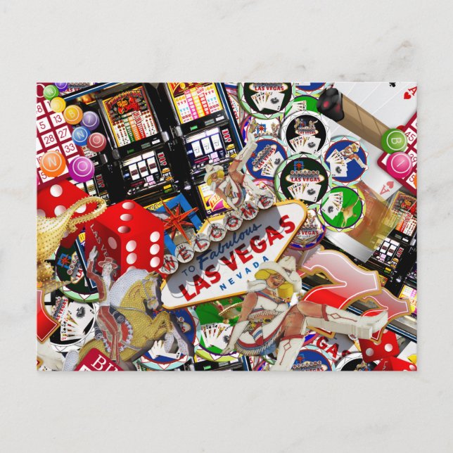 Las Vegas Icons ~ Gamblers Delight Postcard (Front)