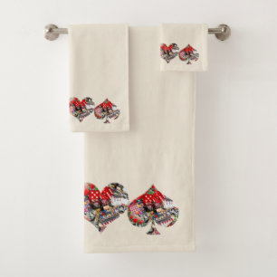 Las Vegas Icons Playing Card Shapes Bath Towel Set