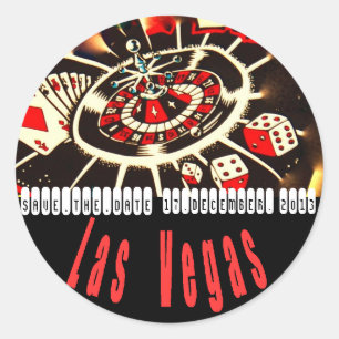 Las Vegas Icons Wedding Plans Classic Round Sticker