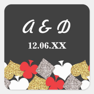 Las Vegas Initials Stickers Labels Casino Night