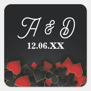 Las Vegas Initials Stickers Labels Casino Night