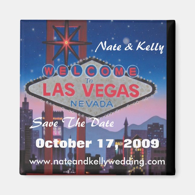 las vegas large, Nate & Kelly, Save The Date, O... Magnet (Front)