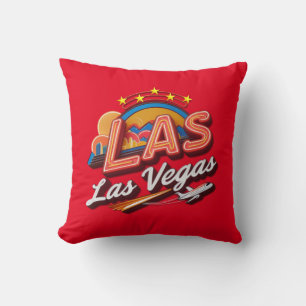 Las Vegas LAS Airport Code Throw Pillow
