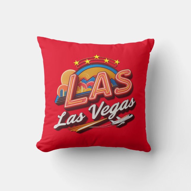 Las Vegas LAS Airport Code Throw Pillow (Front)