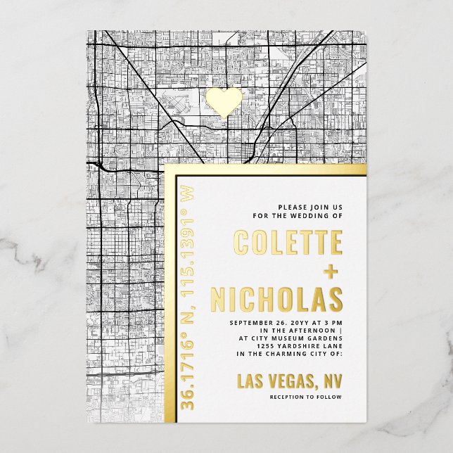 Las Vegas Love Locator | City Themed Wedding (Front)