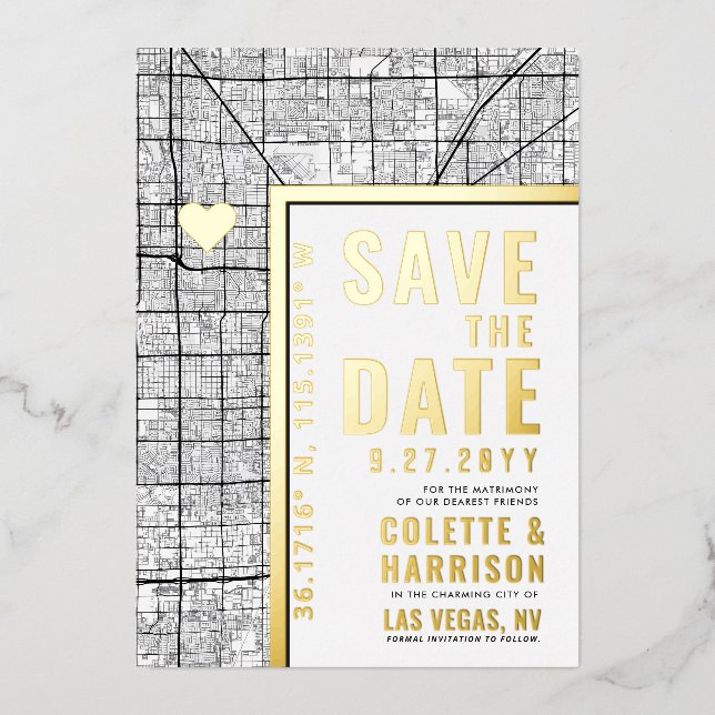 Las Vegas Love Locator | Wedding Save the Date (Front)