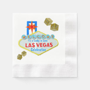 Las Vegas Lucky in Love Celebration Party Napkin