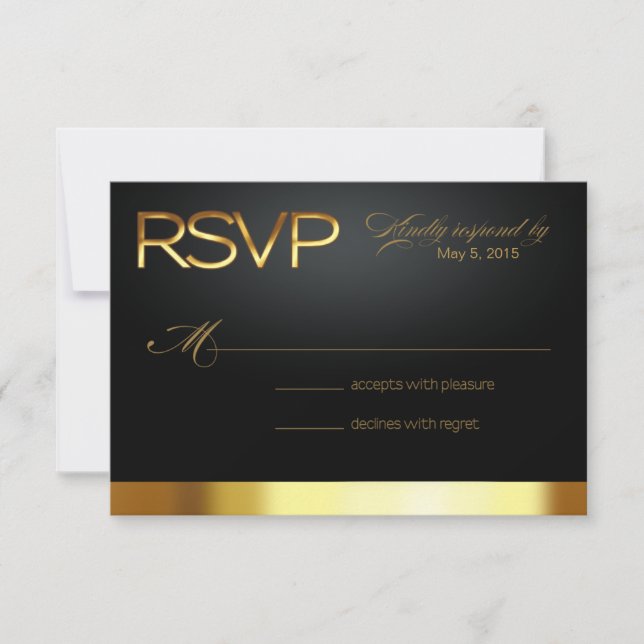 Las Vegas Lucky in Love RSVP gold/black Card (Front)