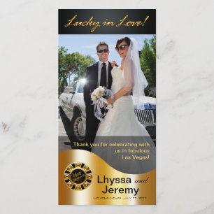 Las Vegas Lucky in Love Thank You black/gold Card