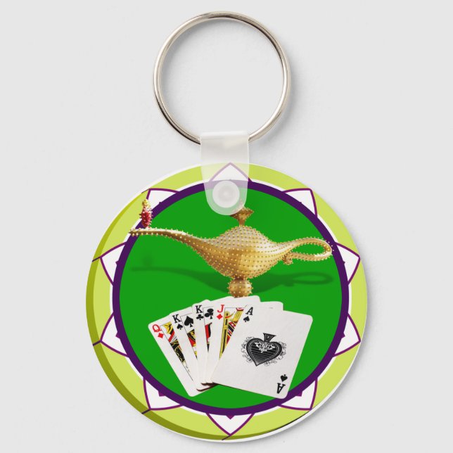 Las Vegas Magic Lamp Poker Chip Key Ring (Front)