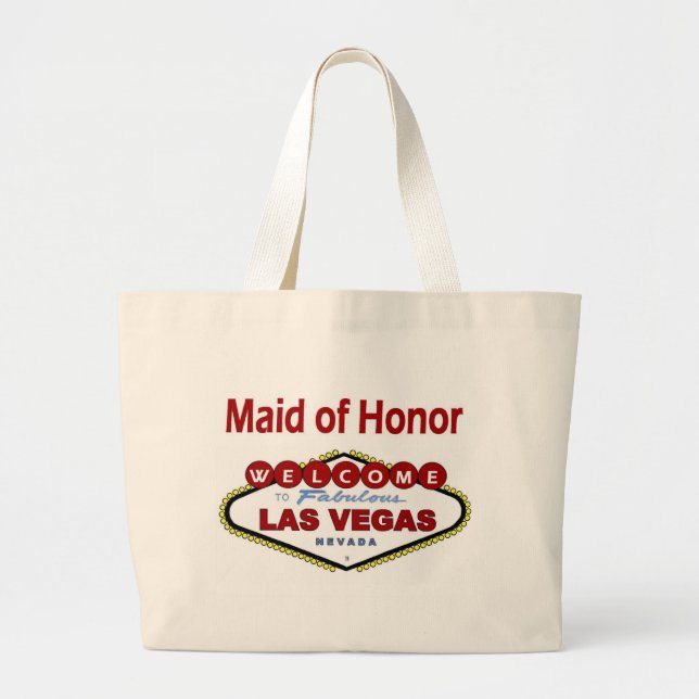 Las Vegas Maid of Honour New Colour Deep Red Class Large Tote Bag (Front)