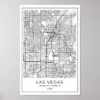 Las Vegas Map - Las Vegas Black and White Map 