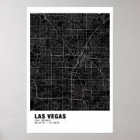 Las Vegas Map Poster - Nevada Black Map