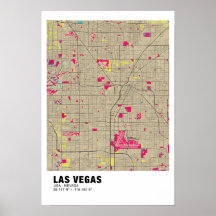 Las Vegas Map Poster - Nevada Colourful Map