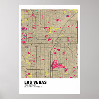 Las Vegas Map Poster - Nevada Colourful Map