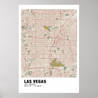 Las Vegas Map Poster - Nevada Vintage Map