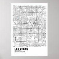 Las Vegas Map Poster - Nevada White Map 