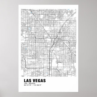 Las Vegas Map Poster - Nevada White Map