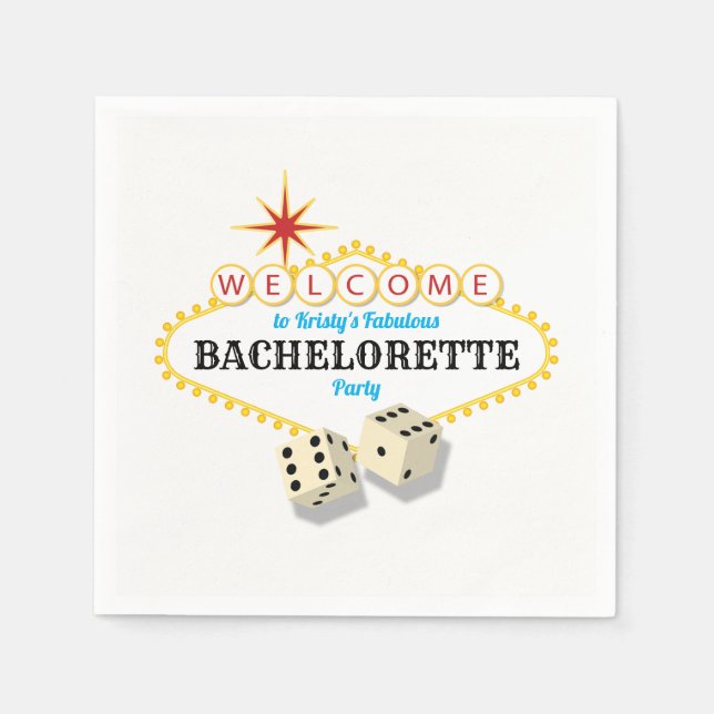 Las Vegas Marquee Bachelorette Party Napkin (Front)