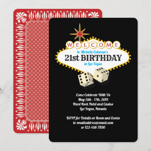 Las Vegas Marquee Birthday Party Invitation