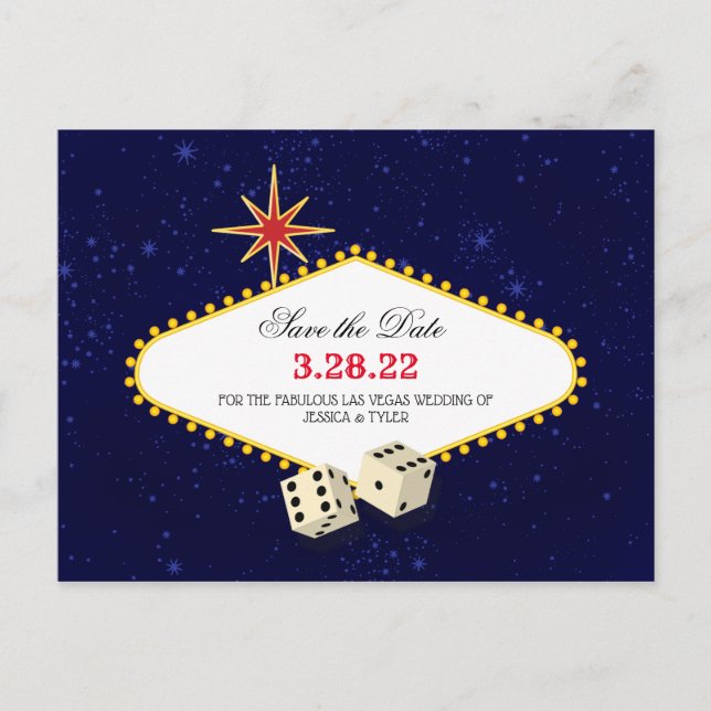 Las Vegas Marquee Save the Date Postcard (Front)