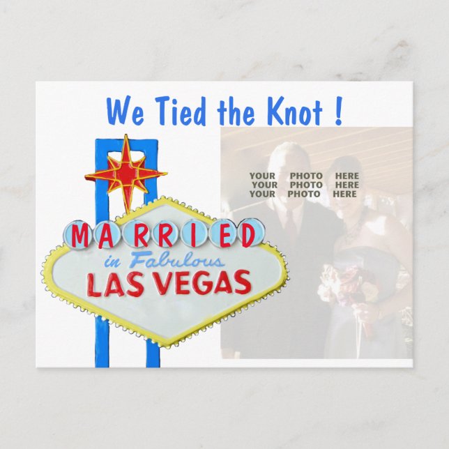 Las Vegas Marriage Announcement Photo Card (Front)