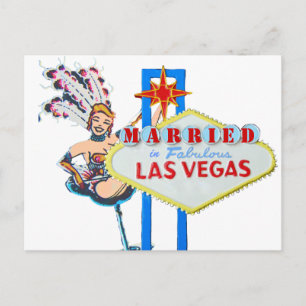 Las Vegas Marriage  Announcement Postcard