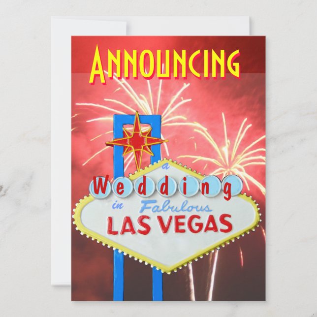 Las Vegas Marriage with Reception Invite (Front)