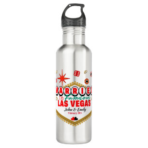 Las Vegas Married Couple Matching Vacation Nevada  710 Ml Water Bottle