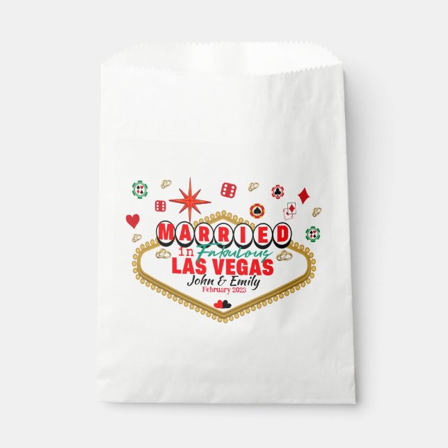 Las Vegas Married Couple Matching Vacation Nevada Favour Bags (Front)