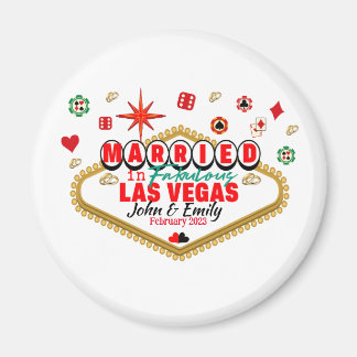 Las Vegas Married Couple Matching Vacation Nevada  Magnet