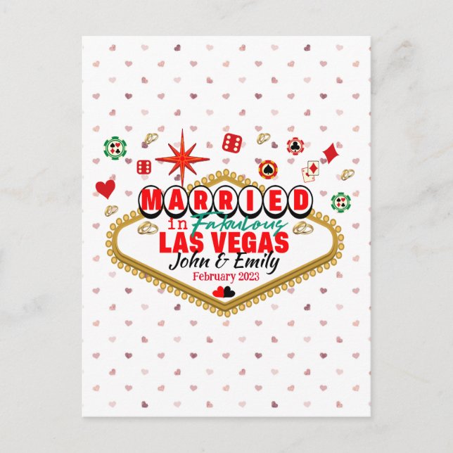 Las Vegas Married Couple Matching Vacation Nevada  Postcard (Front)