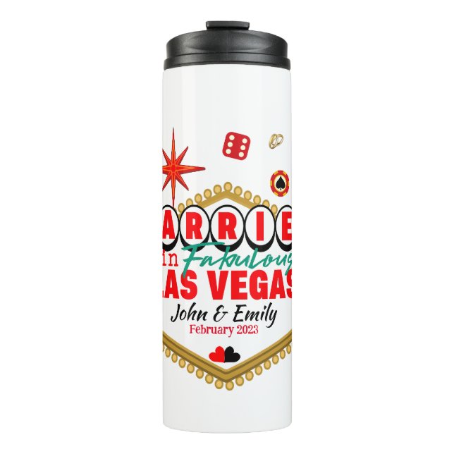 Las Vegas Married Couple Matching Vacation Nevada  Thermal Tumbler (Front)