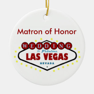 Las Vegas Matron of Honour Keepsake Wedding Orname Ceramic Tree Decoration
