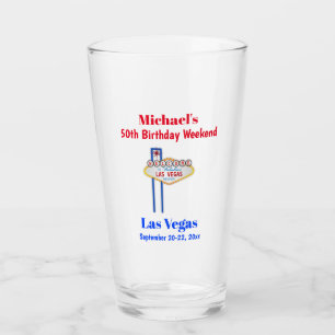 Las Vegas Milestone Birthday Party Trip Pint Glass