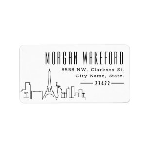 Las Vegas Modern Deco Skyline Large Label