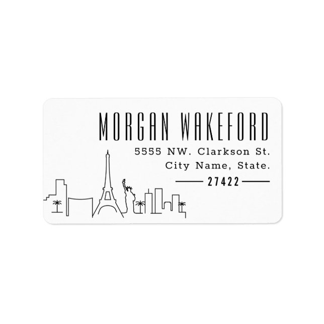 Las Vegas Modern Deco Skyline Large Label (Front)