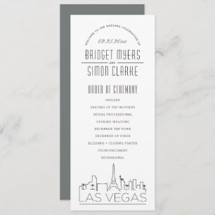 Las Vegas Modern Deco Wedding Program Invitation