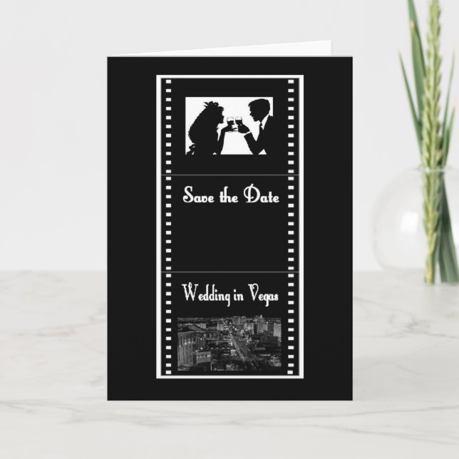 Las Vegas Movie Film Save the Date Card Strip (Front)