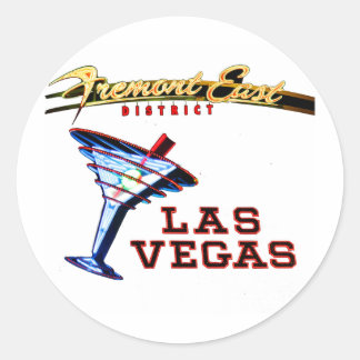 Las Vegas Neon Classic Round Sticker