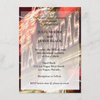 Las Vegas Neon Lights Glamourous Wedding Invites