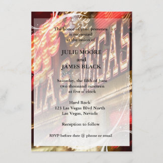 Las Vegas Neon Lights Glamourous Wedding Invites