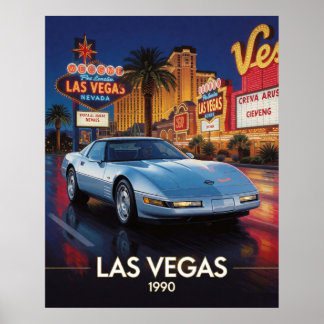 Las Vegas Neon Road Culture 1990 Nevada Poster