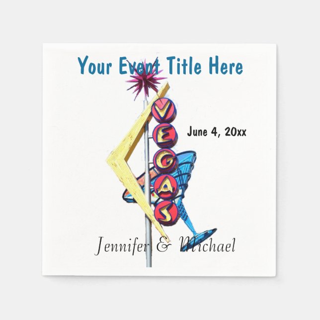 Las Vegas Neon Sign Parties Napkin (Front)